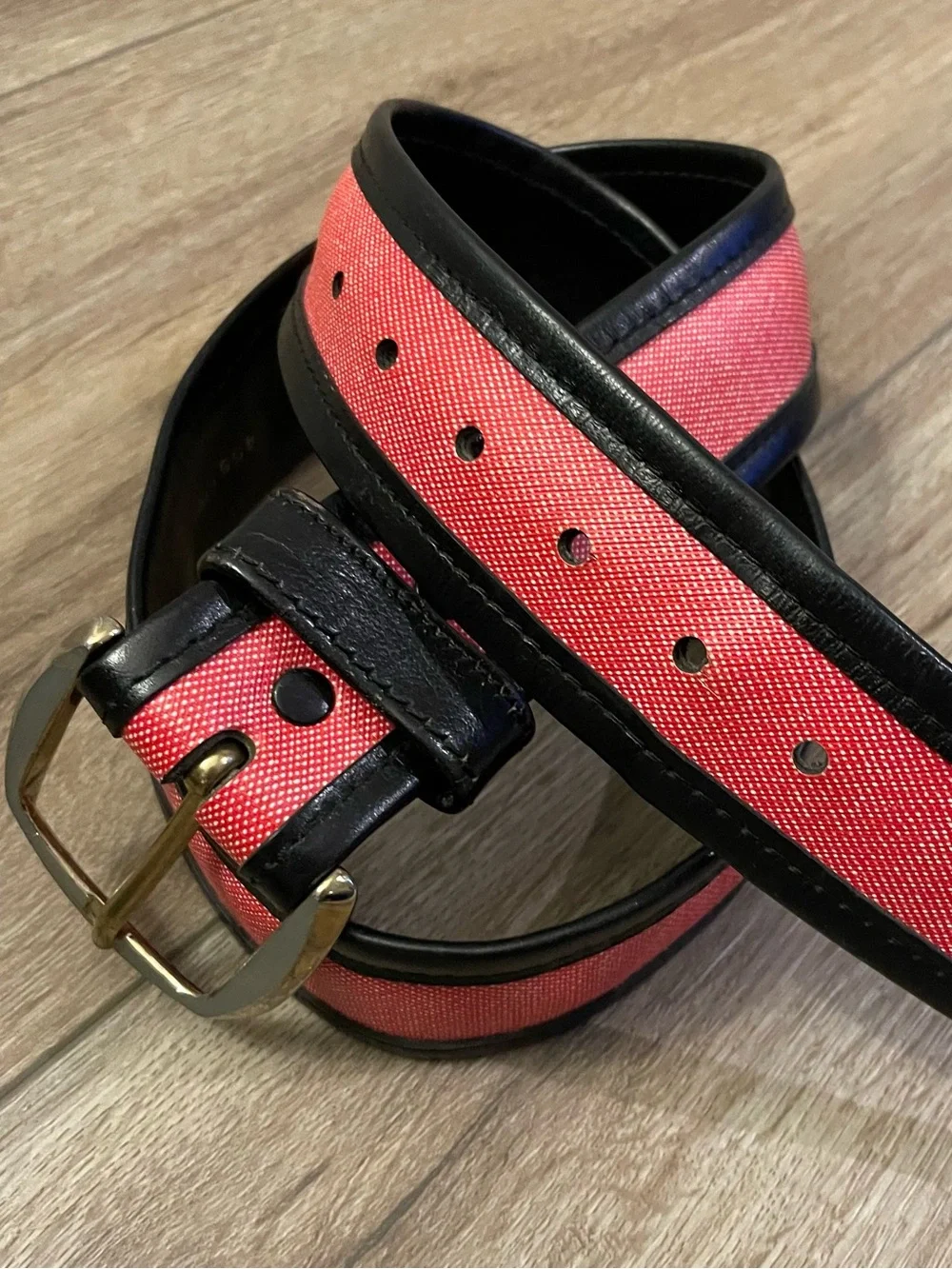 Full grain steerhide and canvas belt size 36 unisex